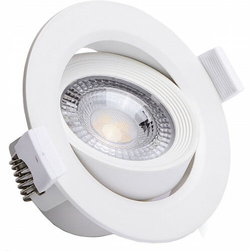 LED Spot - Inbouwspot - Aigi Nilona - 5W - Helder/Koud Wit 6500K - Rond - Kantelbaar - Mat Wit - Aluminium