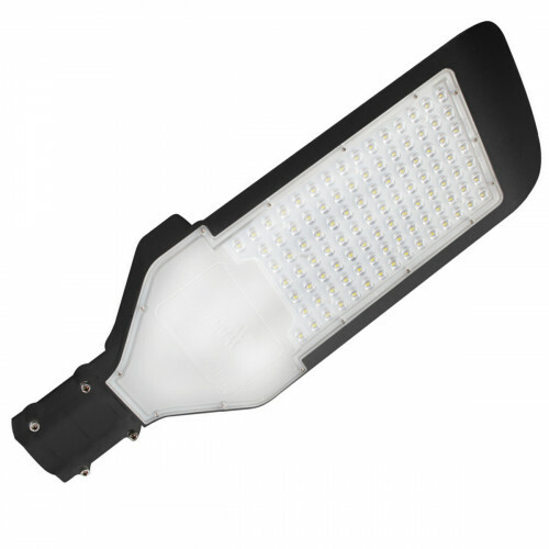LED Straatlamp - Straatverlichting - Orny - 100W - Helder/Koud Wit 6400K - Waterdicht IP65 - Mat Zwart - Aluminium