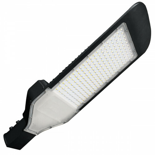 LED Straatlamp - Straatverlichting - Orny - 200W - Helder/Koud Wit 6400K - Waterdicht IP65 - Mat Zwart - Aluminium