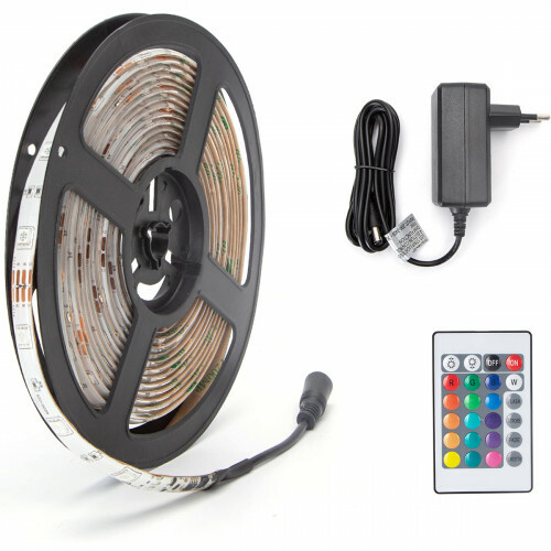 LED Strip Set - Aigi Stippi - 5 Meter - 5050-30 - RGB - Waterdicht IP65 - Afstandsbediening - 12V