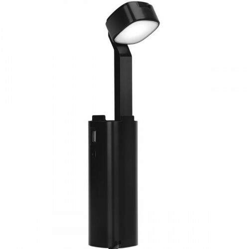 LED Bureaulamp - Aigi Cluno - 3W - USB Oplaadfunctie - Natuurlijk Wit 4500K - Dimbaar - Rechthoek - Mat Zwart - Kunststof