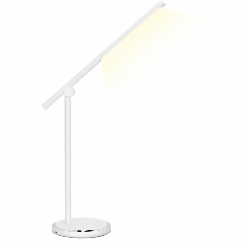 LED Bureaulamp - Aigi Libo - 8W - USB Oplaadfunctie - Aanpasbare Kleur - Dimbaar - Rechthoek - Mat Wit - Aluminium