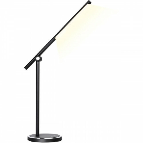 LED Bureaulamp - Aigi Libo - 8W - USB Oplaadfunctie - Aanpasbare Kleur - Dimbaar - Rechthoek - Mat Zwart - Aluminium