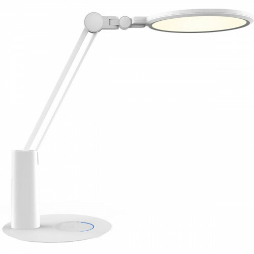 LED Bureaulamp - Tafelverlichting - Aigi Dunno - 18W - Natuurlijk Wit 4000K - Dimbaar - Rond - Mat Wit - Kunststof
