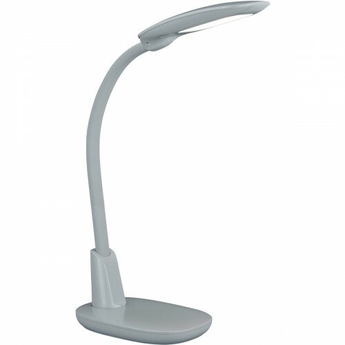 LED Bureaulamp - Tafelverlichting - Trion Grino - 9W - Dimbaar - USB Oplaadbaar - Mat Grijs - Kunststof