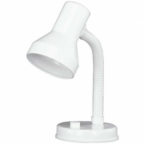 LED Bureaulamp - Tafelverlichting - Trion Printon - E27 Fitting - Rond - Mat Wit - Kunststof