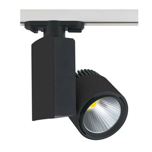 LED Railverlichting - Track Spot - 23W 1 Fase - Rond/Rechthoek - Natuurlijk Wit 4200K - Mat Zwart Aluminium