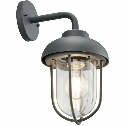 LED Tuinverlichting - Tuinlamp - Trion Dereuri - Wand - E27 Fitting - Antraciet - Aluminium