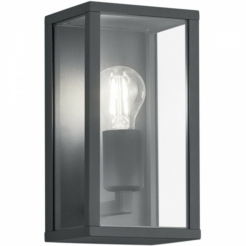 LED Tuinverlichting - Tuinlamp - Trion Garinola - Wand - E27 Fitting - Mat Antraciet - Aluminium