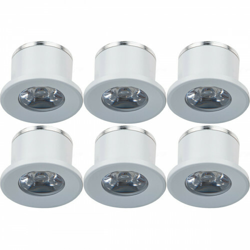 LED Veranda Spot Verlichting 6 Pack - Velvalux - 1W - Natuurlijk Wit 4000K - Inbouw - Dimbaar - Rond - Mat Wit - Aluminium - Ø31mm
