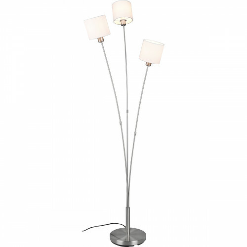 LED Vloerlamp - Trion Torry - E14 Fitting - 3-lichts - Rond - Mat Nikkel - Aluminium - Max. 40W