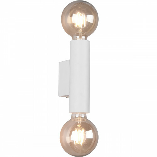 LED Wandlamp - Wandverlichting - Trion Vundon Up and Down - E27 Fitting - 2-lichts - Rond - Mat Wit - Aluminium