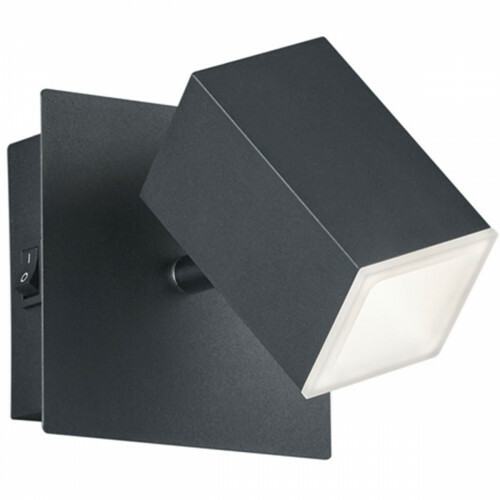 LED Wandspot - Trion Laginos - 8W - Warm Wit 3000K - 1-lichts - Dimbaar - Vierkant - Mat Zwart - Aluminium