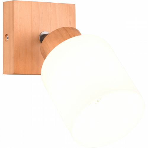 LED Wandspot - Wandverlichting - Trion Asmara - E14 Fitting - Vierkant - Mat Bruin - Hout