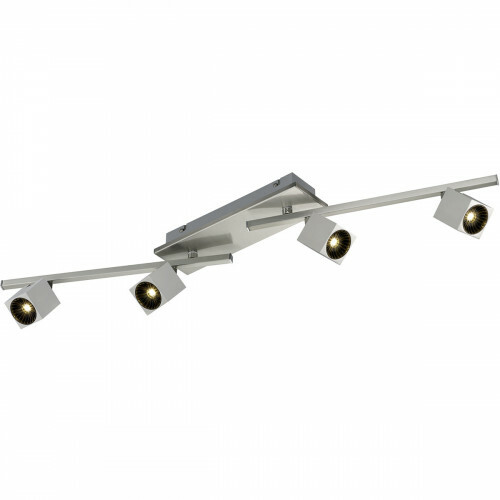 LED Plafondspot - Trion Klipo - 24W - Warm Wit 3000K - 4-lichts - Rechthoek - Mat Nikkel - Aluminium - OSRAM LEDs