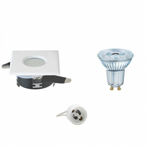 LED Spot Set - LEDVANCE Parathom PAR16 940 36D - Aigi - GU10 Fitting - Waterdicht IP65 - Dimbaar - Inbouw Vierkant - Mat Wit - 5.5W - Natuurlijk Wit 4000K - 82mm