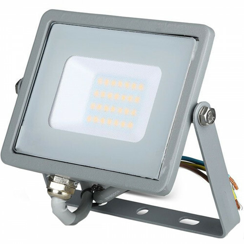 LED Bouwlamp 20 Watt - LED Schijnwerper - Viron Dana - Natuurlijk Wit 4000K - Mat Grijs - Aluminium - SAMSUNG LEDs