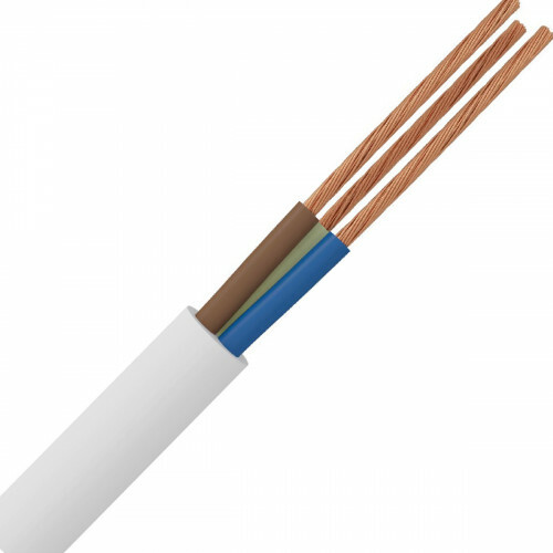 VMVL Kabel - Stroomkabel - 3x2.5mm - 3 Aderig - 10 Meter - H05VV-F - Wit