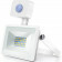 LED Bouwlamp 20 Watt met Sensor - LED Schijnwerper - Aigi Sunny - Natuurlijk Wit 4000K - Waterdicht IP65 - Mat Wit - Aluminium