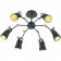 LED Plafondlamp - Plafondverlichting - Trion Edwy - E14 Fitting - 6-lichts - Rond - Mat Zwart - Aluminium