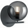 LED Wandlamp - Wandverlichting - Trion Pora - E14 Fitting - Rond - Mat Zwart Rookglas - Aluminium