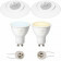 PHILIPS HUE - LED Spot Set GU10 - White Ambiance - Bluetooth - Pragmi Nivas Pro - Inbouw Rond - Mat Wit - Trimless - Kantelbaar - Ø150mm