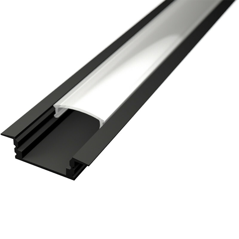 Dwars zitten aanklager profiel LED Strip Profiel - Delectro Profi - Zwart Aluminium - 1 Meter - 25x7mm -  Inbouw | BES LED