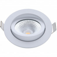 EcoDim - LED Spot - Inbouwspot - ED-10022 - 5W - Waterdicht IP54 - Dimbaar - Dim to Warm - Warm Wit 2000K-3000K - Mat Wit - Aluminium - Rond - Kantelbaar