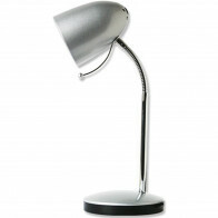 LED Bureaulamp - Aigi Wony - E27 Fitting - Flexibele Arm - Rond - Glans Zilver