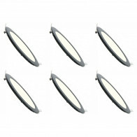 LED Downlight Slim 6 Pack - Inbouw Rond 6W - Natuurlijk Wit 4200K - Mat Zwart Aluminium - Ø120mm