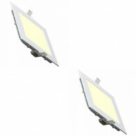 LED Downlight Slim 2 Pack - Inbouw Vierkant 15W - Warm Wit 2700K - Mat Wit Aluminium - 195mm