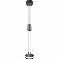 LED Hanglamp - Hangverlichting - Trion Franco - 7.2W - 1-lichts - Warm Wit 3000K - Dimbaar - Rond - Mat Antraciet - Aluminium