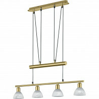 LED Hanglamp - Hangverlichting - Trion Levino - E14 Fitting - Warm Wit 3000K - 4-lichts - Rechthoek - Mat Goud - Aluminium