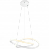LED Hanglamp - Hangverlichting - Trion Corcy - 27W - Natuurlijk Wit 4000K - Dimbaar - Rond - Mat Wit - Aluminium