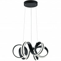 LED Hanglamp - Trion Katra - 38W - Warm Wit 3000K - Dimbaar - Rond - Mat Zwart - Aluminium