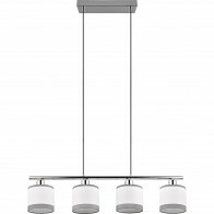 LED Hanglamp - Trion Vamos - E14 Fitting - 4-lichts - Rechthoek - Chroom - Metaal