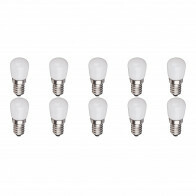 LED Lamp 10 Pack - Aigi Santra - 1.5W - E14 Fitting - Helder/Koud Wit 6500K - Mat Wit - Glas