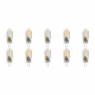 LED Lamp 10 Pack - Velvalux - G4 Fitting - Dimbaar - 2W - Helder/Koud Wit 6000K - Transparant - 12V Steeklamp | Vervangt 20W