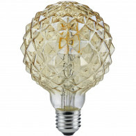 LED Lamp - Filament - Trion Globin - E27 Fitting - 4W - Warm Wit 2700K - Amber - Aluminium