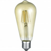 LED Lamp - Filament - Trion Kalon - E27 Fitting - 6W - Warm Wit 2700K - Amber - Aluminium