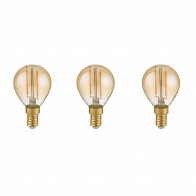 LED Lamp - Filament - Trion Tropin - Set 3 Stuks - E14 Fitting - 2W - Warm Wit-2700K - Amber -  Glas