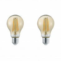 LED Lamp - Trion Lamba - Set 2 Stuks - E27 Fitting - 4W - Warm Wit 3000K - Amber - Glas