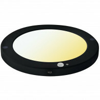 LED Plafondlamp met Bewegingssensor + Dag en Nacht Sensor - 18W - Aanpasbare Kleur CCT - 360° Zichthoek - Opbouw/Inbouw - Rond - Mat Zwart