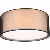 LED Plafondlamp - Plafondverlichting - Trion Bidon - E27 Fitting - 1-lichts - Rond - Mat Zwart - Aluminium