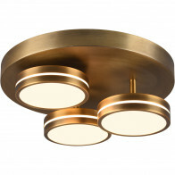 LED Plafondlamp - Plafondverlichting - Trion Franco - 25.5W - Warm Wit 3000K - 3-lichts - Dimbaar - Rond - Oud Brons - Aluminium