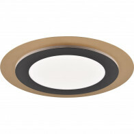 LED Plafondlamp - Plafondverlichting - Trion Groan - 42W - Aanpasbare Kleur - Afstandsbediening - Dimbaar - Rond - Zwart Goud - Metaal