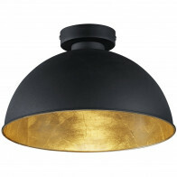 LED Plafondlamp - Plafondverlichting - Trion Jin - E27 Fitting - Rond - Mat Zwart - Aluminium