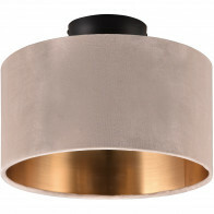 LED Plafondlamp - Plafondverlichting - Trion Julina - E14 Fitting - 2-lichts - Rond - Beige - Textiel