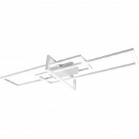 LED Plafondlamp - Plafondverlichting - Trion Salana - 34W - Natuurlijk Wit 4000K - Dimbaar - Rechthoek - Mat Wit - Aluminium