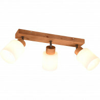 LED Plafondspot - Plafondverlichting - Trion Asmara - E14 Fitting - 3-lichts - Rechthoek - Mat Bruin - Hout